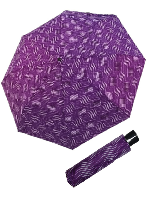 Obrazek DOPPLER Fiber Mini Wave - damski parasol składany fioletowy
