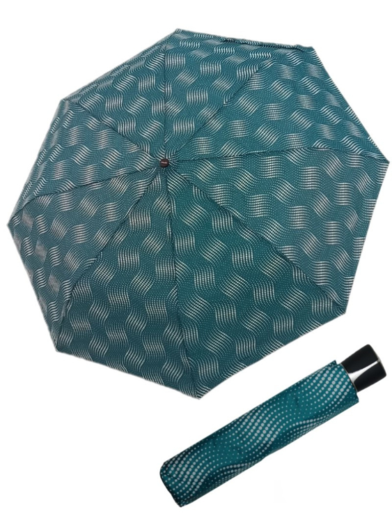 Obrazek DOPPLER Fiber Mini Wave - damski parasol składany petrol