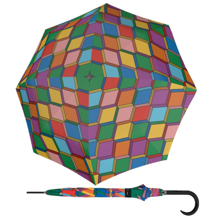 Obrazek DOPPLER Modern Art Long AC Steps - Parasol z wyrzutnikiem Bare wielokolorowy