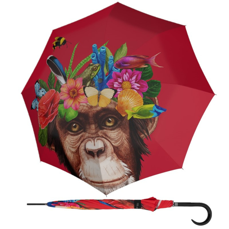 Obrazek DOPPLER Modern Art Long AC Flower Monkey - parasol do golenia wielokolorowy