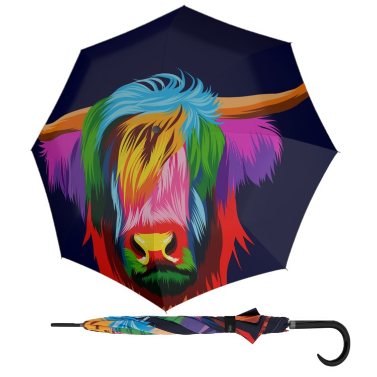 Obrazek DOPPLER Modern Art Long AC Cattle - parasol do golenia wielokolorowy