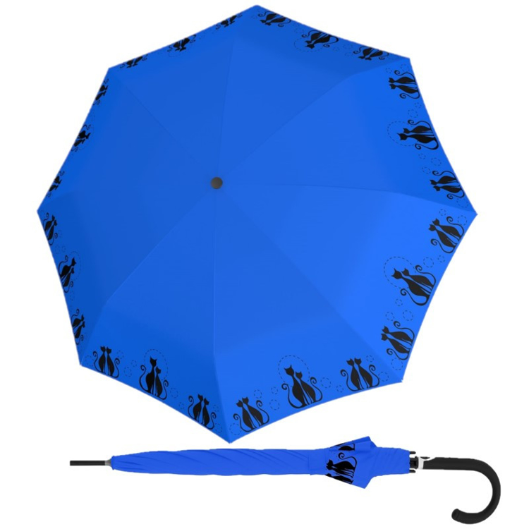 Obrazek DOPPLER Fiber Flex AC Cats Family Blue - damskie ochraniacze goleni w kolorze niebieskim