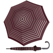Obrazek DOPPLER Fiber Flex AC Timeless Red Stripes - damski parasol na goleń w kolorze beżowym