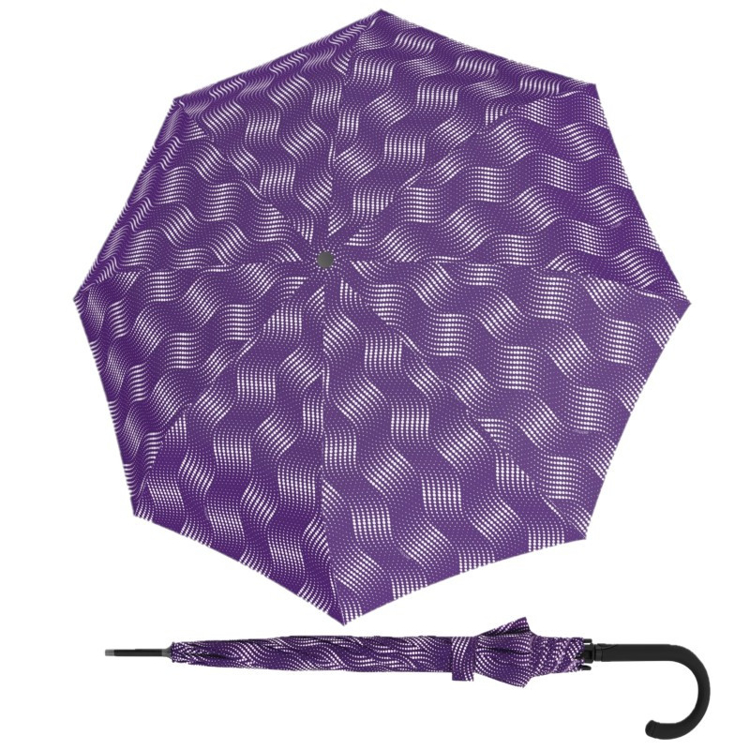Obrazek DOPPLER Fiber Flex Long AC Wave - damska parasolka na goleń w kolorze fioletowym