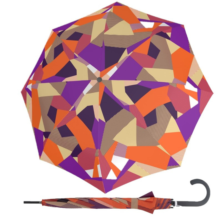 Obrazek DOPPLER Fiber Flex Long AC Bold - damski parasol na goleń pomarańczowy