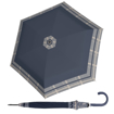 Obrazek DOPPLER Fiber Flex AC Timeless Blue Hahnentritt - damski beżowy parasol na goleń