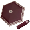 Obrazek DOPPLER Fiber Havanna Timeless Red Hahnentritt - damski parasol składany beżowy