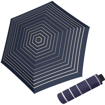 Obrazek DOPPLER Fiber Havanna Timeless Blue Stripes - damski parasol składany beżowy