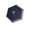Obrazek DOPPLER Fiber Havanna Timeless Blue Hahnentritt - damski parasol składany beżowy