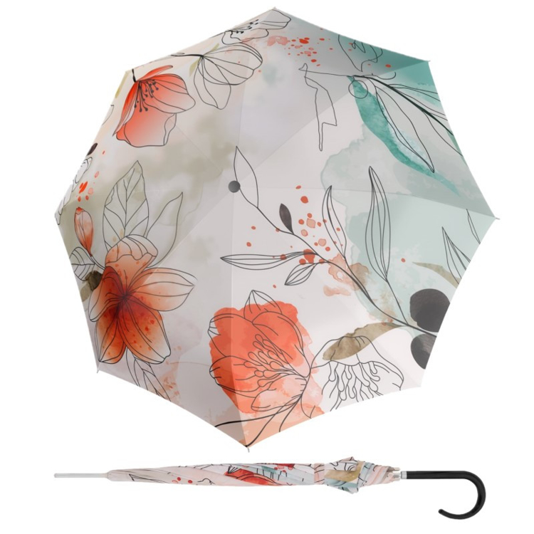 Obrazek DOPPLER Carbonsteel Long AC Floral - damski parasol na goleń wielokolorowy