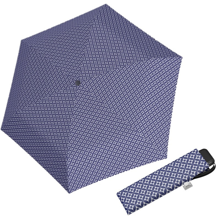 Obrazek DOPPLER Carbonsteel Mini Slim Minimals - damski parasol składany niebieski