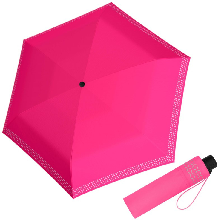 Obrazek DOPPLER Fiber Havanna Safety Cross - damski parasol składany różowy