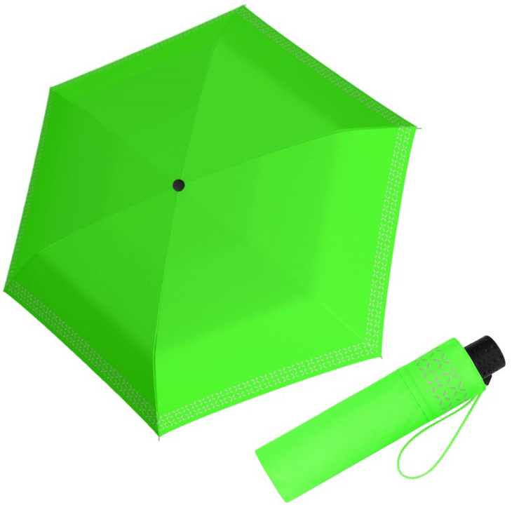 Obrazek DOPPLER Fiber Havanna Safety Cross - damski parasol składany zielony