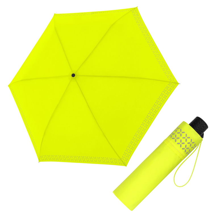 Obrazek DOPPLER Fiber Havanna Safety Cross - damski parasol składany żółty