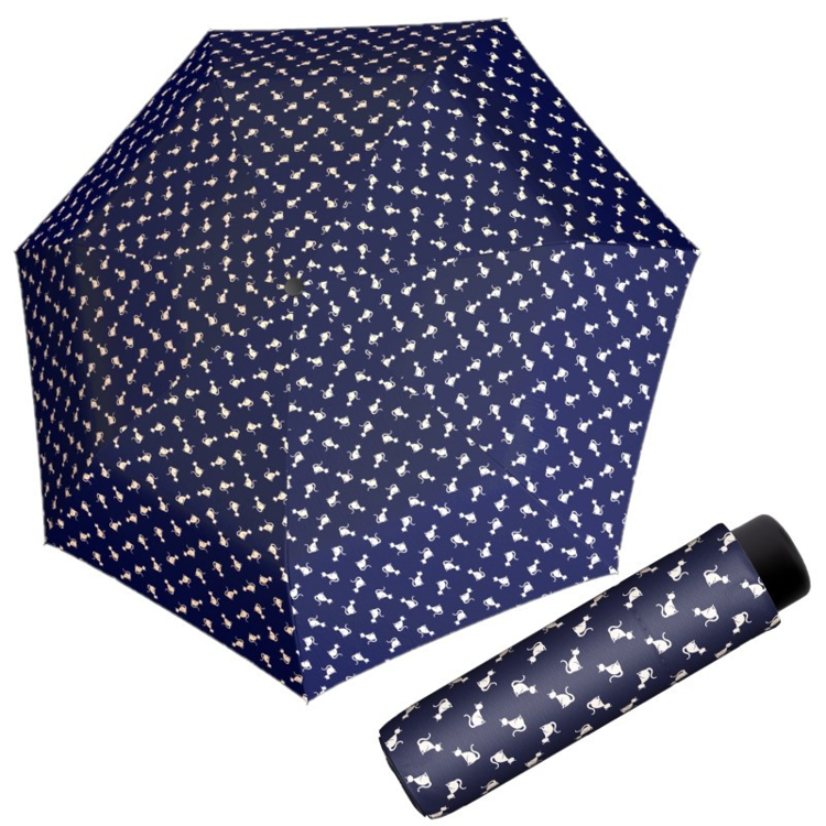 Obrazek DOPPLER Fiber Fun Kitty Cat - parasol składany damski/dziecięcy wielokolorowy