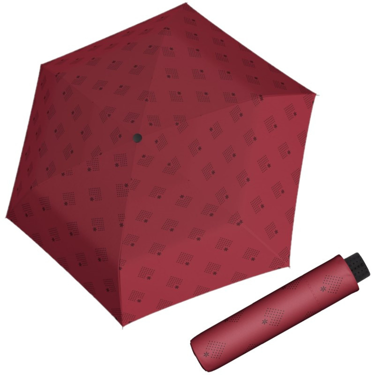 Obrazek DOPPLER Fiber Havanna Night Sky czerwony - damski parasol składany