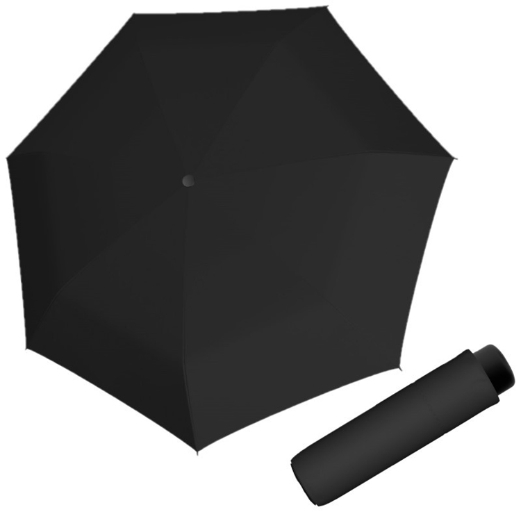 Obrazek DOPPLER Fiber Fun - Parasol składany damski/dziecięcy czarny