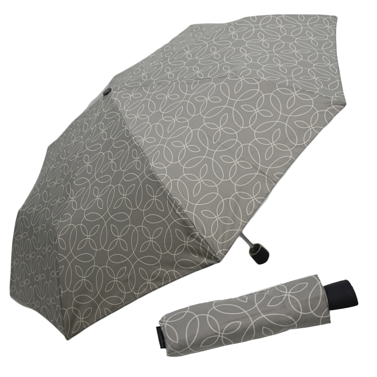 Obrazek DOPPLER Mini Fiber Clear - damski parasol składany szary