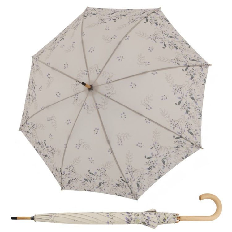 Obrazek DOPPLER NATURE LONG Eden - damski parasol ECO beżowy