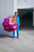Obrazek DOPPLER Carbonsteel Long AC MARBLE PINK - damska parasolka na goleń w kolorze różowym