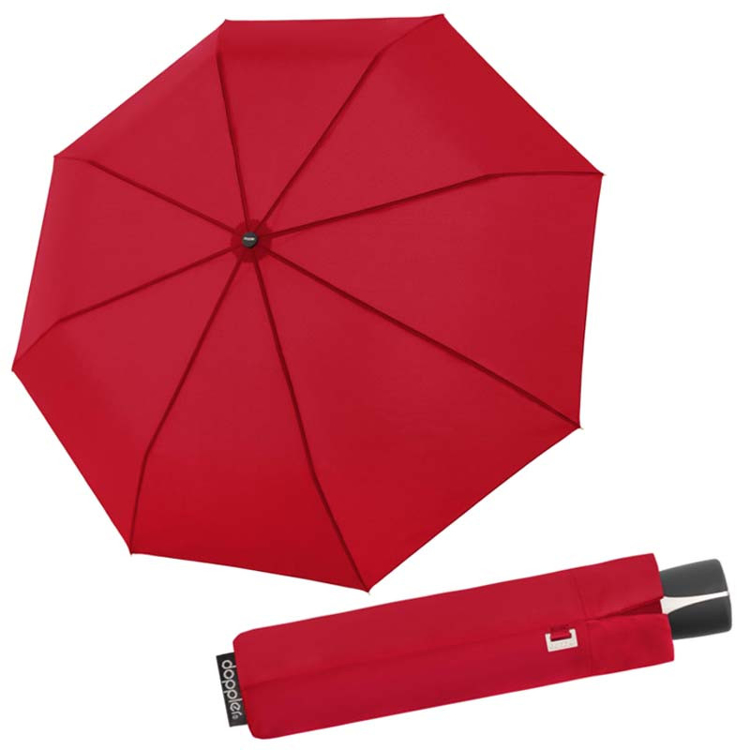 Obrazek DOPPLER Fiber Alu Light - damski parasol składany czerwony