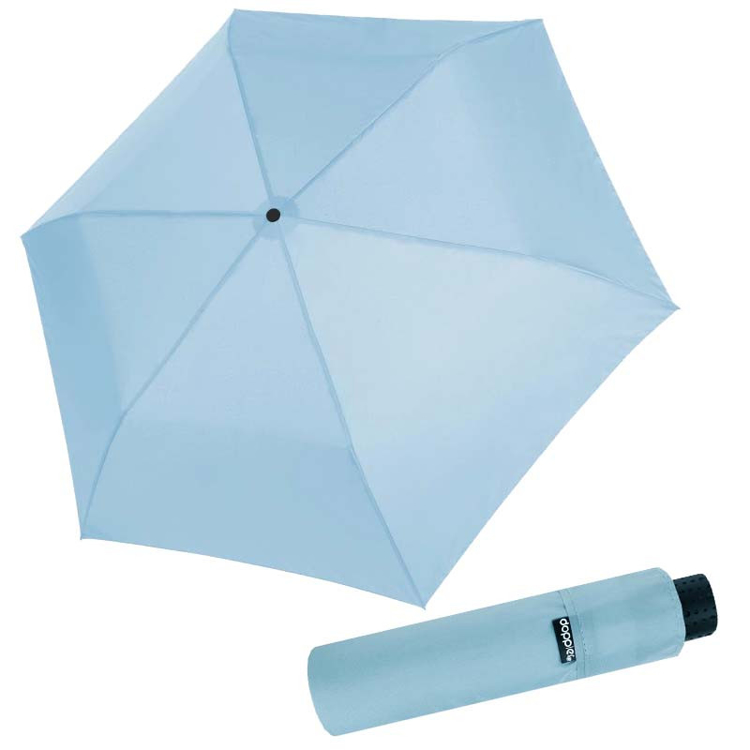 Obrazek DOPPLER Fiber Havanna Ice Blue - damski parasol składany niebieski