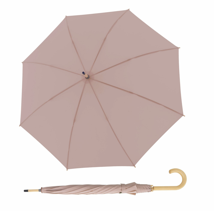 Obrazek DOPPLER NATURE LONG Gentle Rose - damski parasol ECO różowy