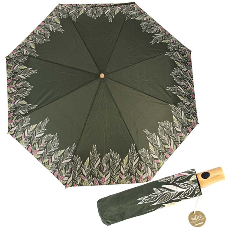 Obrazek DOPPLER NATURE MAGIC Intention Olive FSC(R) - damska parasolka ECO w kolorze zielonym