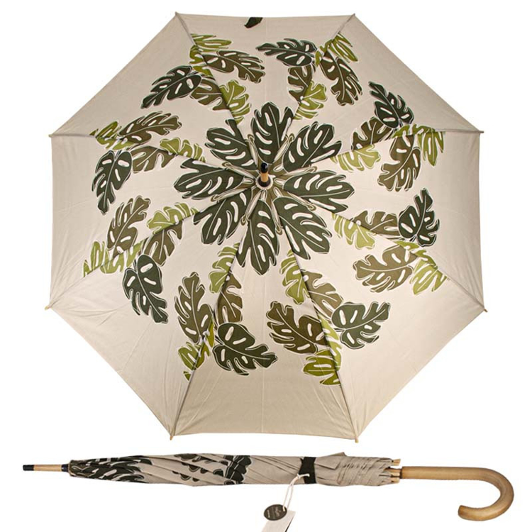 Obrazek DOPPLER NATURE LONG Choice Beige - damski parasol ECO w kolorze beżowym