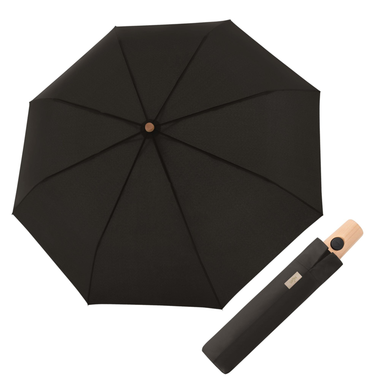 Obrazek DOPPLER NATURE MAGIC Simple Black FSC(R) - damski parasol ECO czarny