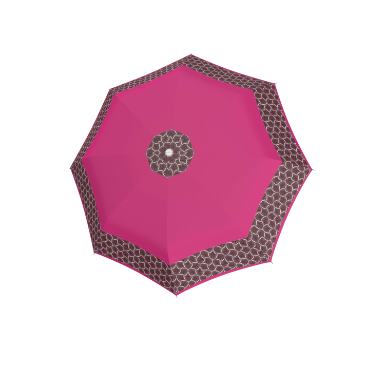 Obrazek DOPPLER Fiber Mini Style - fioletowa altówka damski parasol składany różowy
