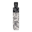 Obrazek DOPPLER Fiber Magic Black and White Paisley - w pełni automatyczny parasol damski biały