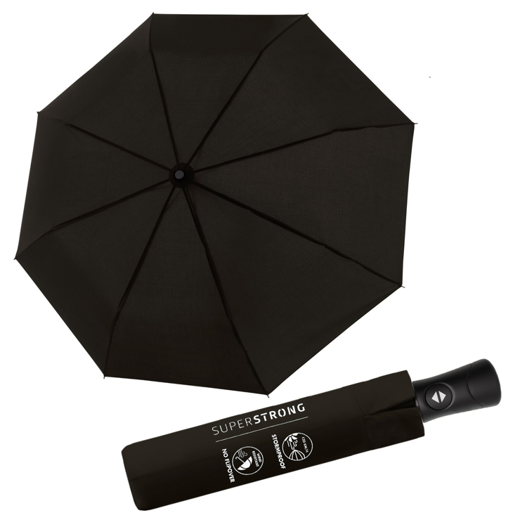 Obrazek DOPPLER Fiber SUPERSTRONG - w pełni automatyczny parasol męski czarny