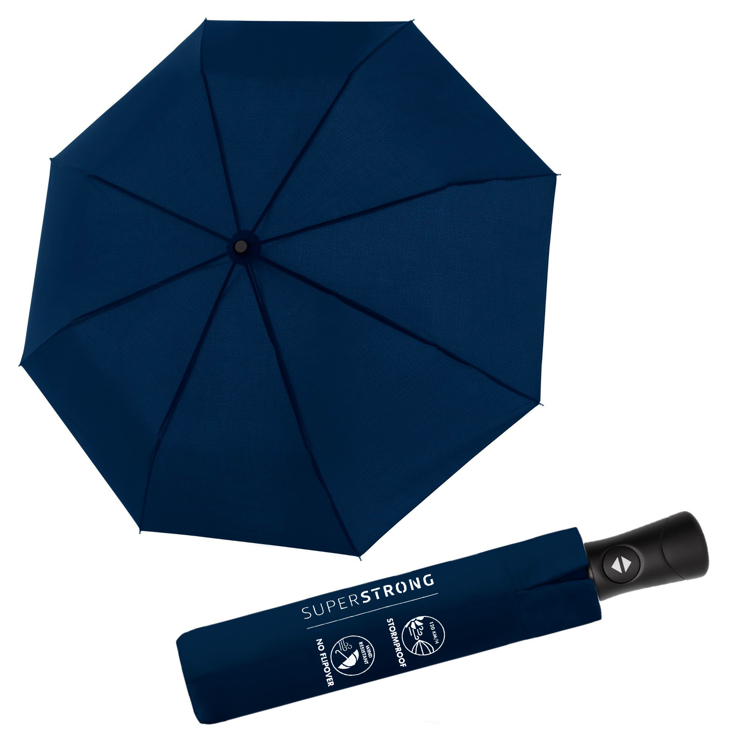 Obrazek DOPPLER Fiber SUPERSTRONG - w pełni automatyczny parasol męski granatowy