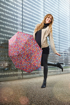 Obrazek DOPPLER Fiber Havanna Joy - damski parasol składany bordowy