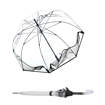 Obrazek KNIRPS C.760 Stick Transparent Lilith - przezroczysty damski parasol na goleń