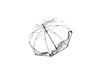 Obrazek KNIRPS C.760 Stick Transparent Lilith - przezroczysty damski parasol na goleń
