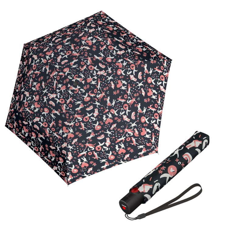 Obrazek KNIRPS U.200 Duomatic embracing black - elegancki damski w pełni automatyczny parasol wielokolorowy