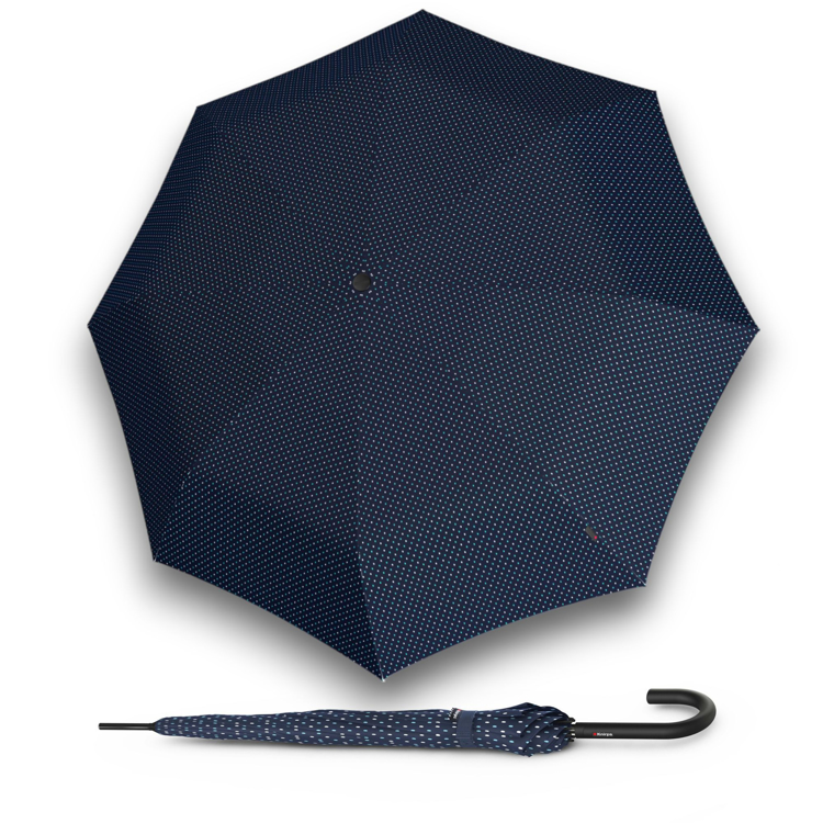 Obrazek KNIRPS A.760 Stick Automatic joy navy - elegancki parasol z wysuwanym otworem w kolorze niebieskim