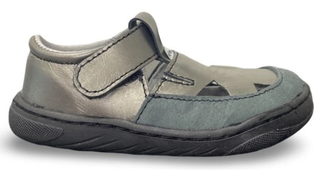 Obrazek Sandały dziecięce Pegres Barefoot SBF 51 antracytowe