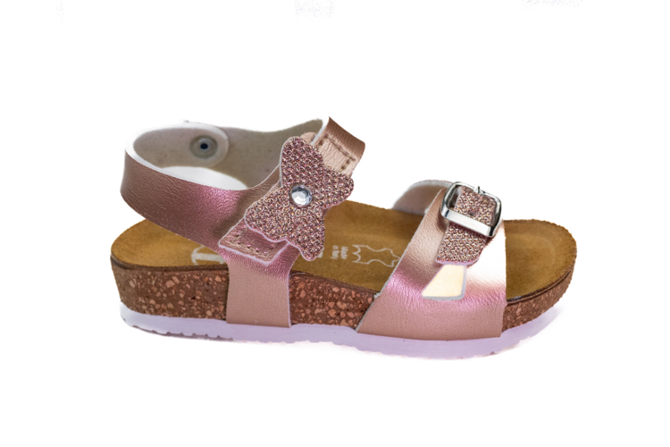 Obrazek Dětské pantofle rose gold s motýlkem