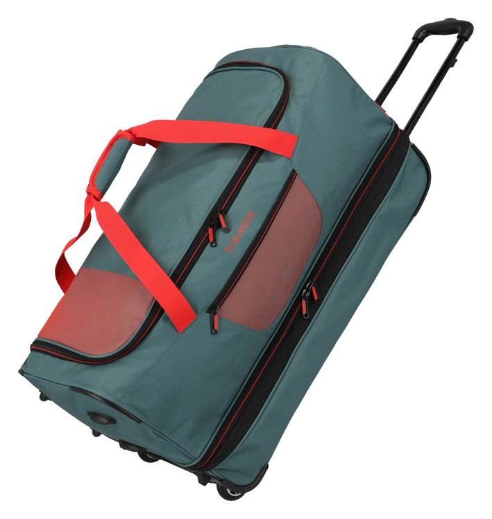 Obrazek Travelite Basics Torba na kółkach L exp zielona/pomarańczowa 98/119