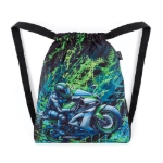 Obrazek Bagmaster DOPI 25 B worek szkolny na kapcie / gimnastyczny - motocyklowy niebieski 1,5 l