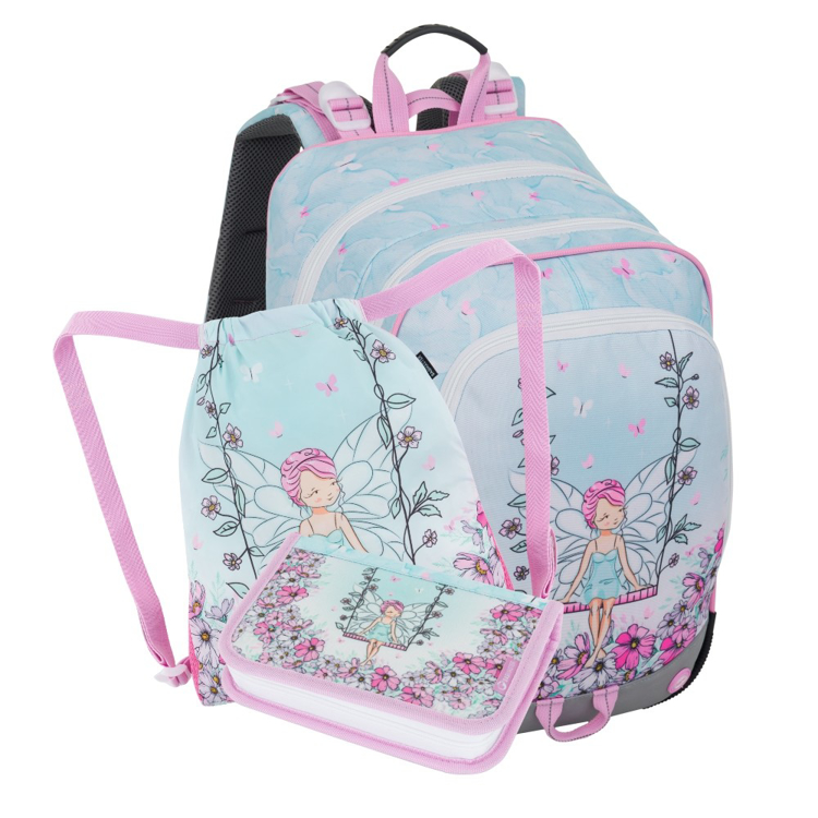 Obrazek Bagmaster ALFA 25 Mały zestaw szkolny dla pierwszoklasistów - Fairy Multicolour 18 l