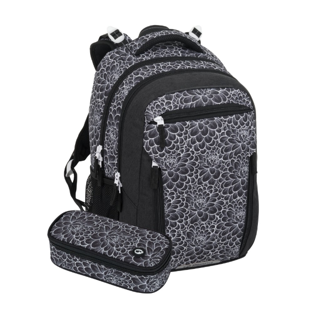 Obrazek Zestaw studencki Bagmaster PORTO 25 A - czarno-biały Czarny 29 l