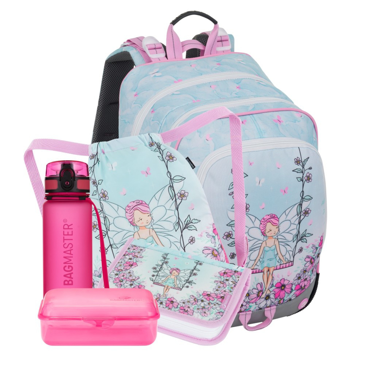 Obrazek Bagmaster ALFA 25 Duży zestaw szkolny dla pierwszoklasistów - Fairy Multicolour 18 l