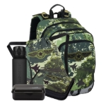 Obrazek Bagmaster ALFA 25 B duży zestaw szkolny dla pierwszoklasistów - fighter green 18 l