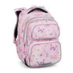 Obrazek Bagmaster DOPI 25 Duży zestaw szkolny dla pierwszoklasistów - motyle Różowy 18 l