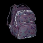 Obrazek Bagmaster DOPI 25 Duży zestaw szkolny dla pierwszoklasistów - motyle Różowy 18 l