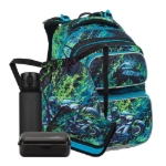 Obrazek Bagmaster DOPI 25 B duży zestaw szkolny dla pierwszoklasistów - motocykl niebieski 18 l